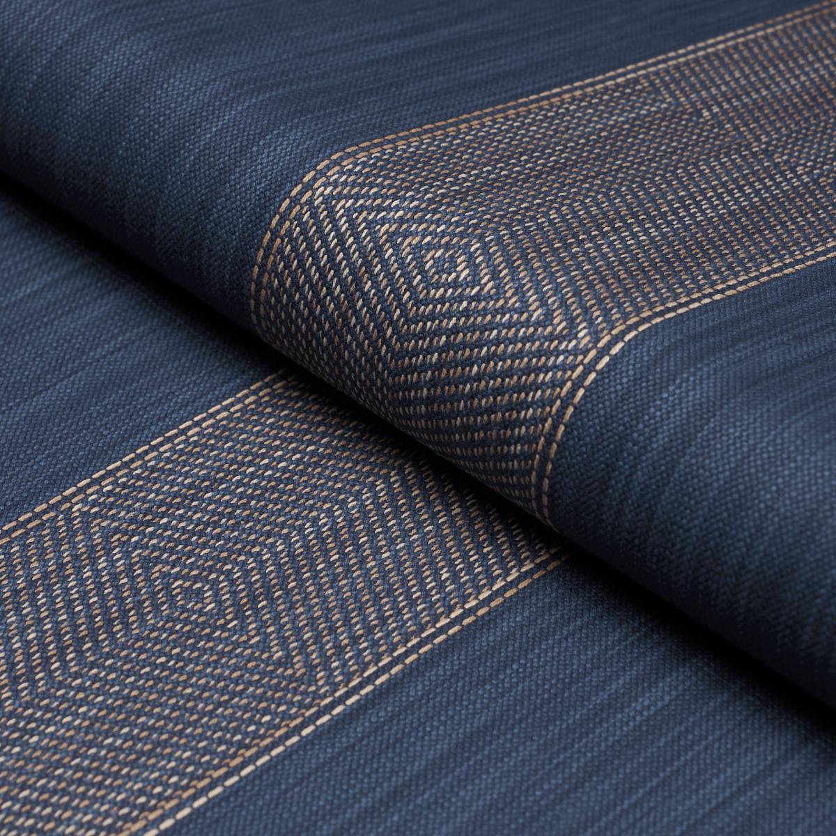 Schumacher Universal Stripe Indigo Fabric