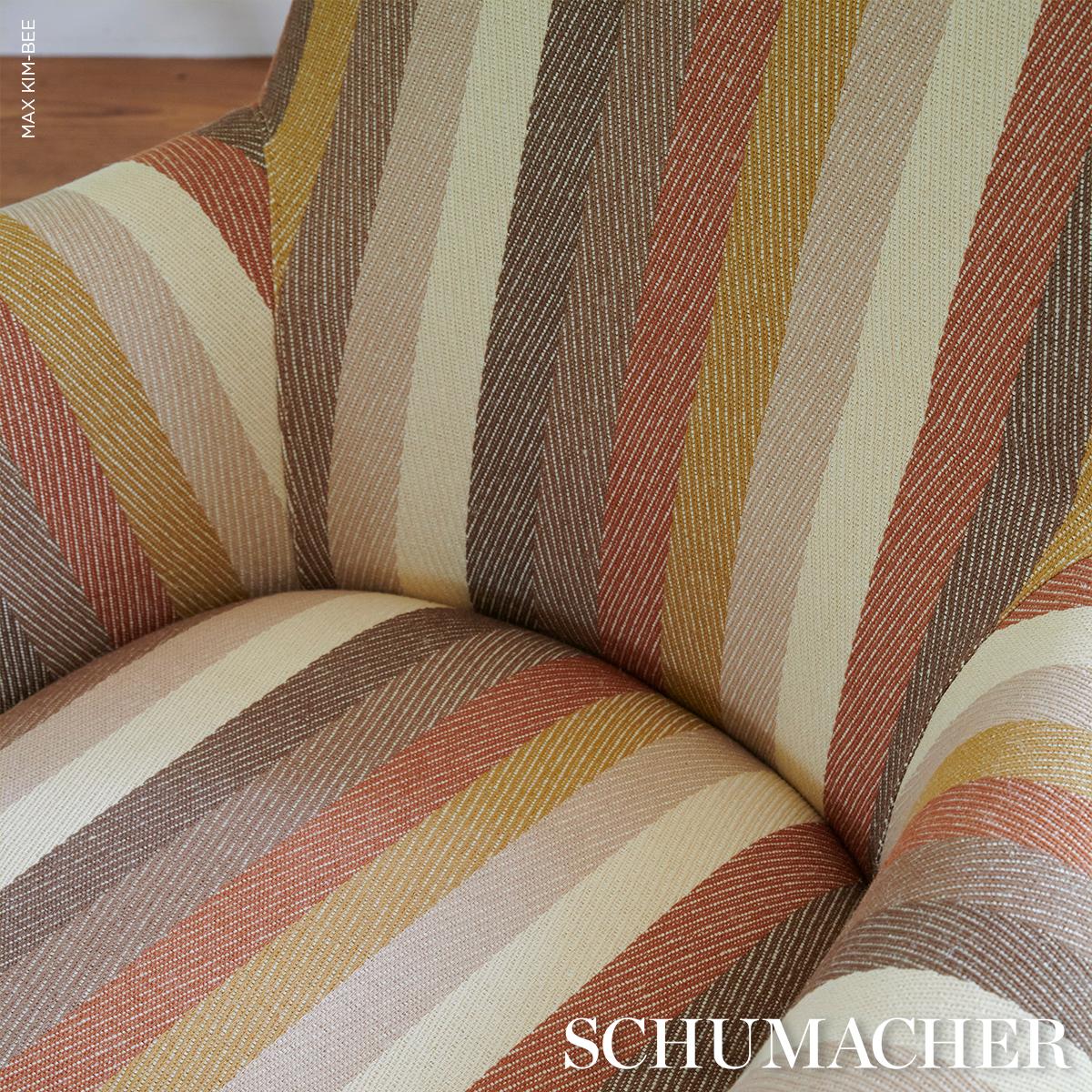 Schumacher Dancing Stripe Cedar Fabric