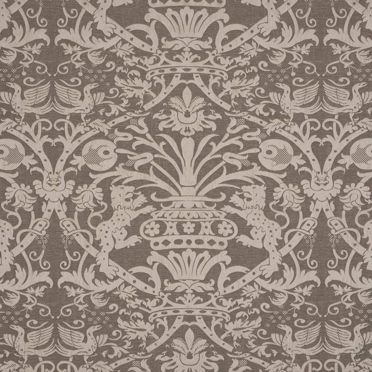 Schumacher Dougal Damask Smoke Fabric