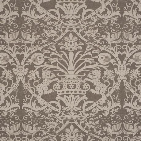 Schumacher Dougal Damask Smoke Fabric