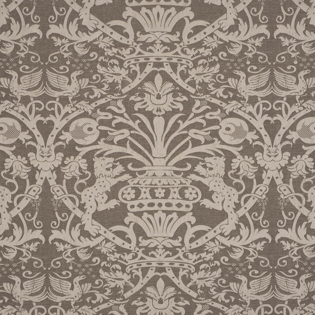 Schumacher Dougal Damask Smoke Fabric