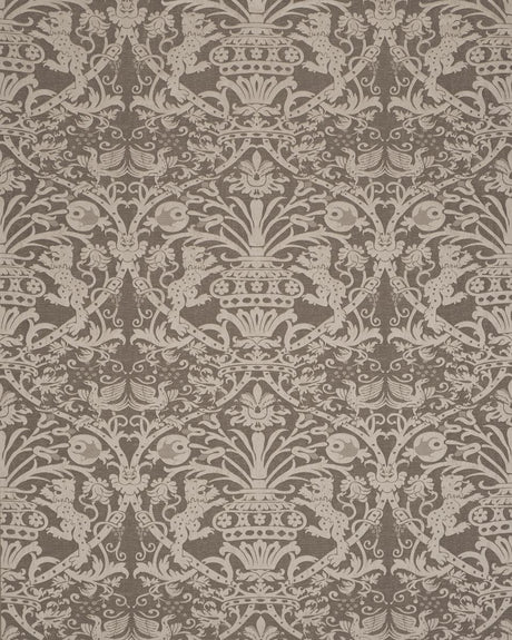 Schumacher Dougal Damask Smoke Fabric