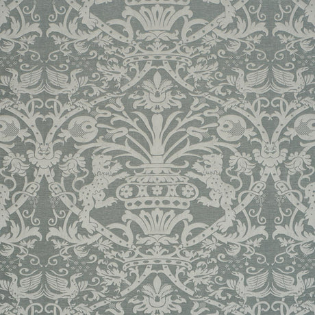 Schumacher Dougal Damask Mist Fabric