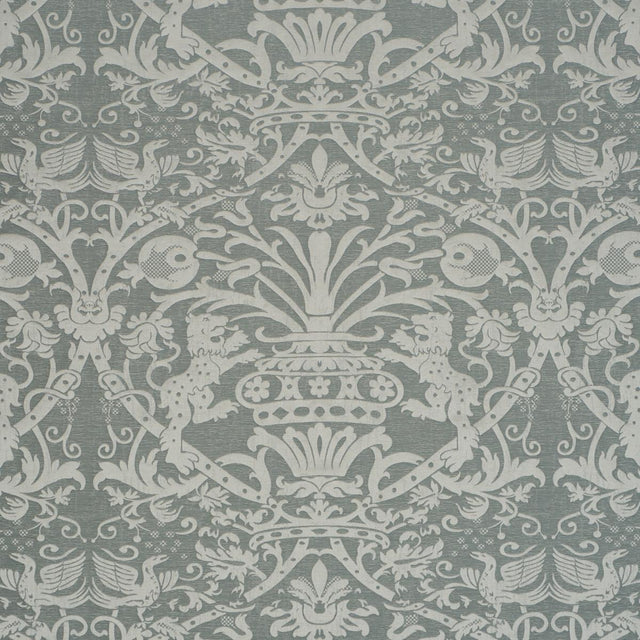 Schumacher Dougal Damask Mist Fabric