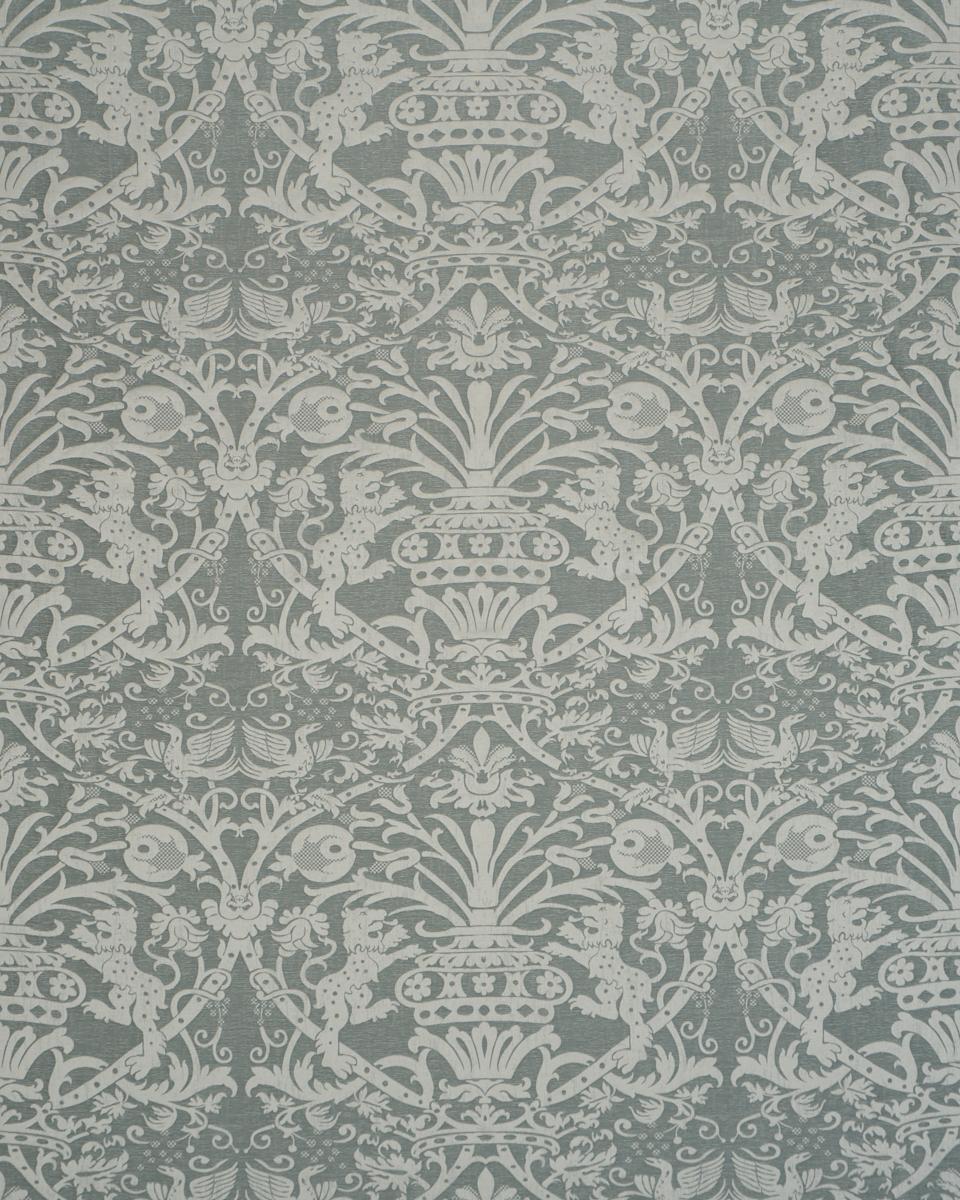 Schumacher Dougal Damask Mist Fabric