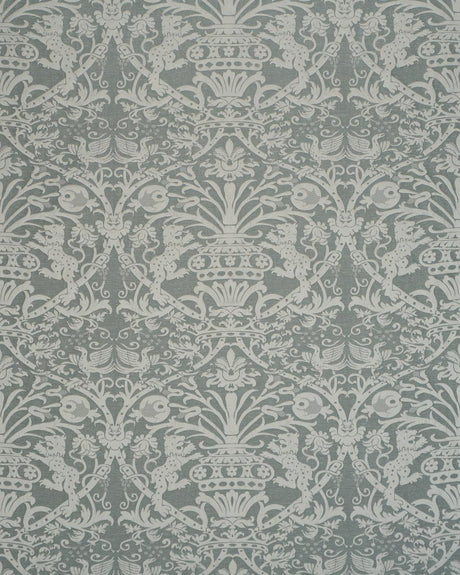 Schumacher Dougal Damask Mist Fabric