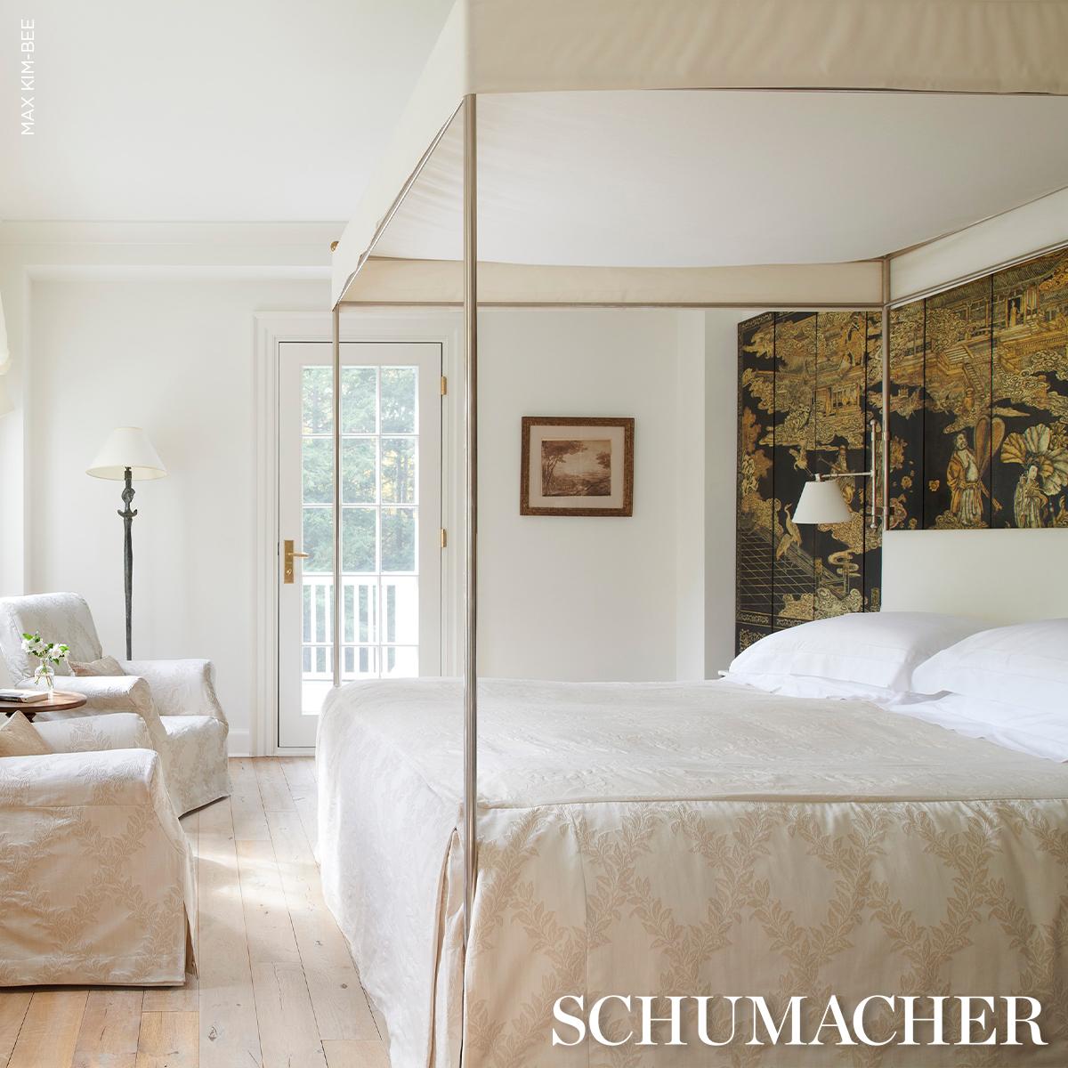 Schumacher Tyninghame Trellis Ivory Fabric