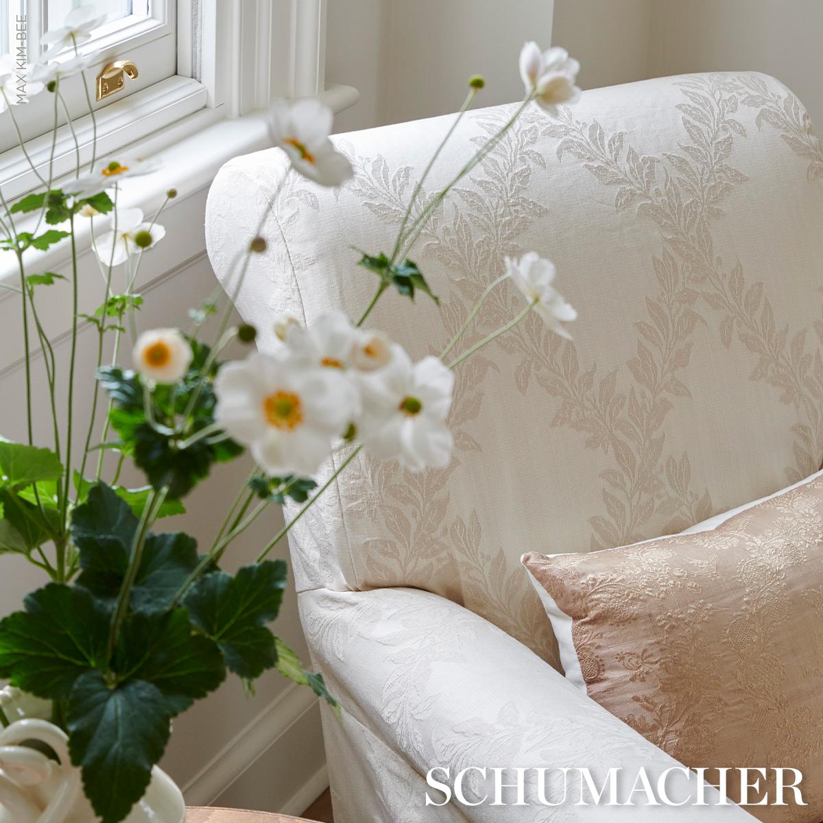 Schumacher Tyninghame Trellis Ivory Fabric