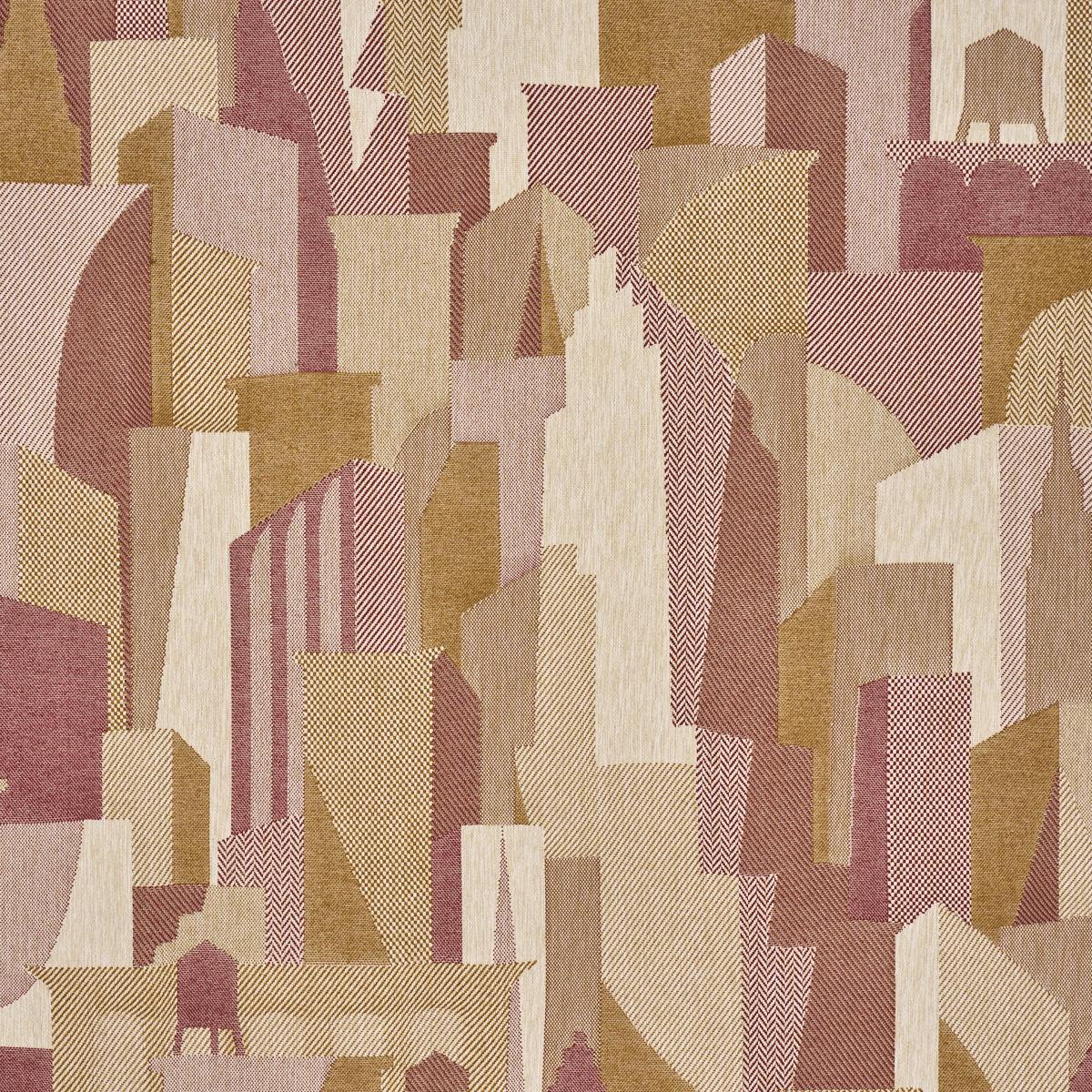 Schumacher The City'S Silent Lines Indoor/Out Merlot Fabric