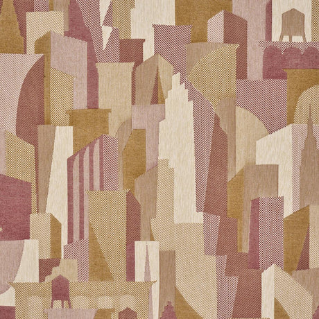 Schumacher The City'S Silent Lines Indoor/Out Merlot Fabric
