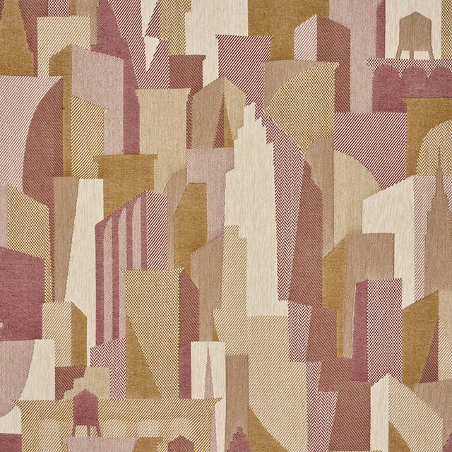 Schumacher The City'S Silent Lines Indoor/Out Merlot Fabric