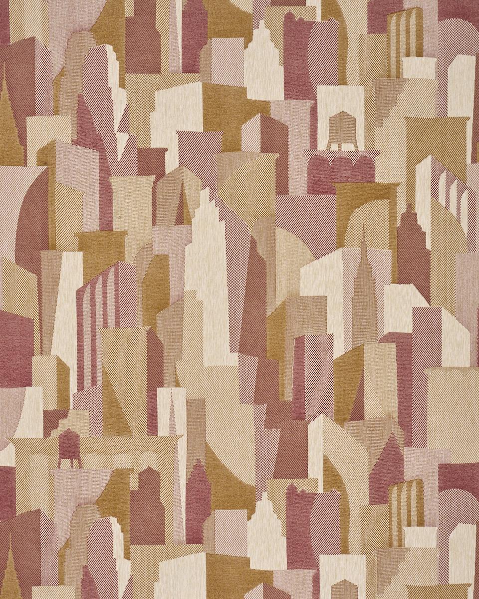 Schumacher The City'S Silent Lines Indoor/Out Merlot Fabric