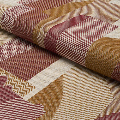 Schumacher The City'S Silent Lines Indoor/Out Merlot Fabric