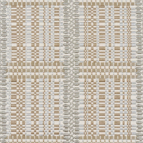 Schumacher Skyline Plaid Stone Fabric