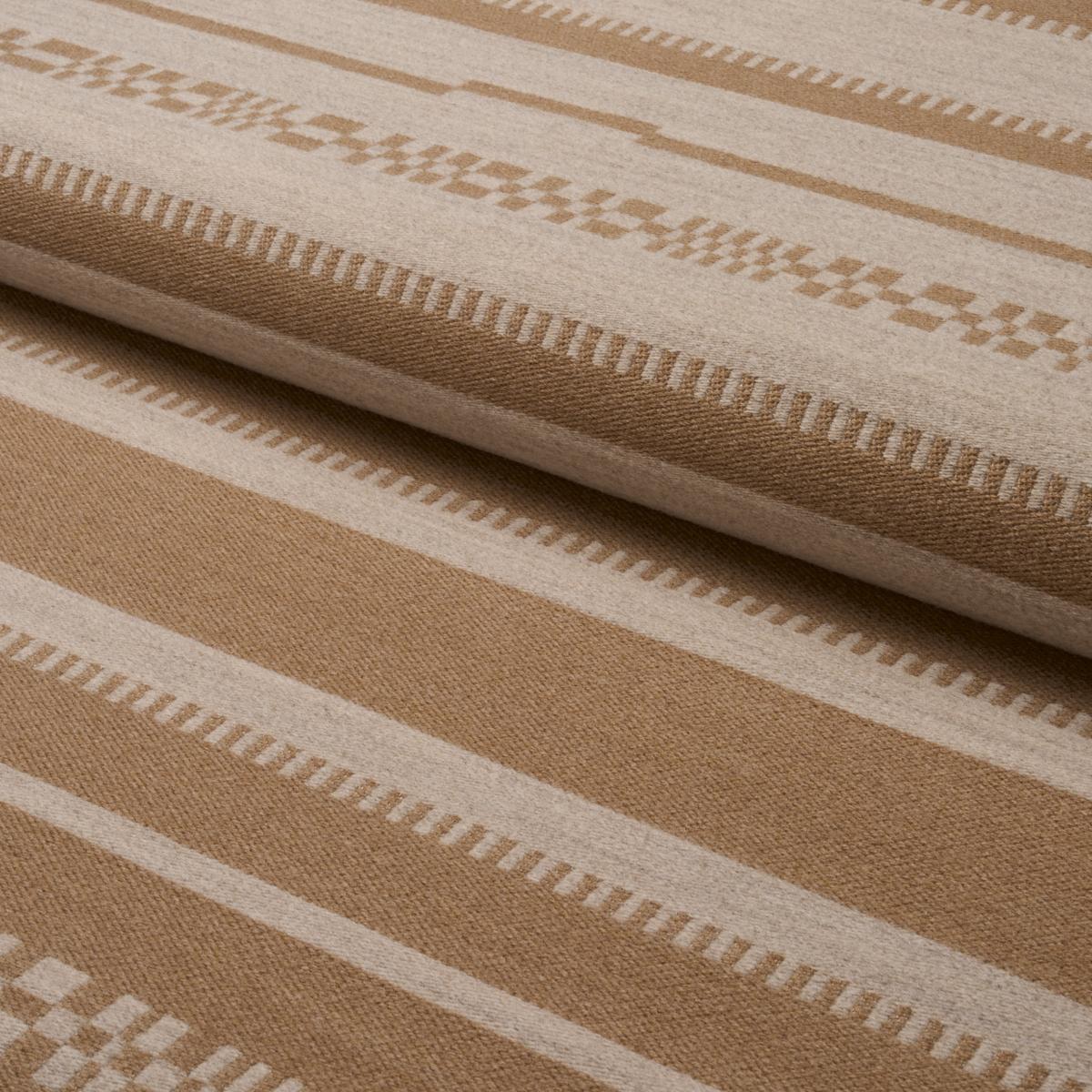 Schumacher Skyline Stripes Reversible Dune Fabric