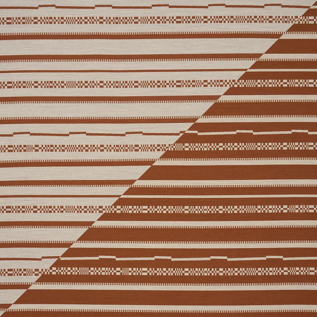 Schumacher Skyline Stripes Reversible Burnt Orange Fabric