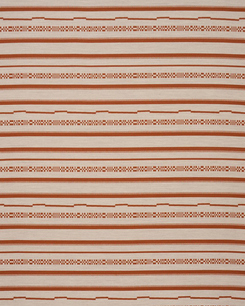 Schumacher Skyline Stripes Reversible Burnt Orange Fabric