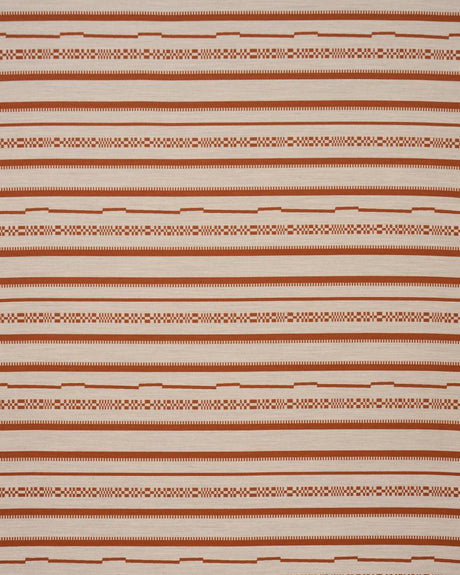 Schumacher Skyline Stripes Reversible Burnt Orange Fabric