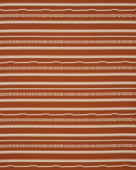 Schumacher Skyline Stripes Reversible Burnt Orange Fabric