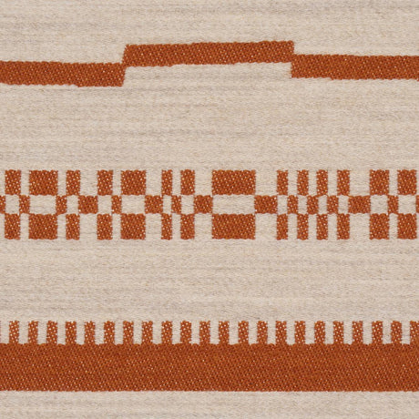 Schumacher Skyline Stripes Reversible Burnt Orange Fabric