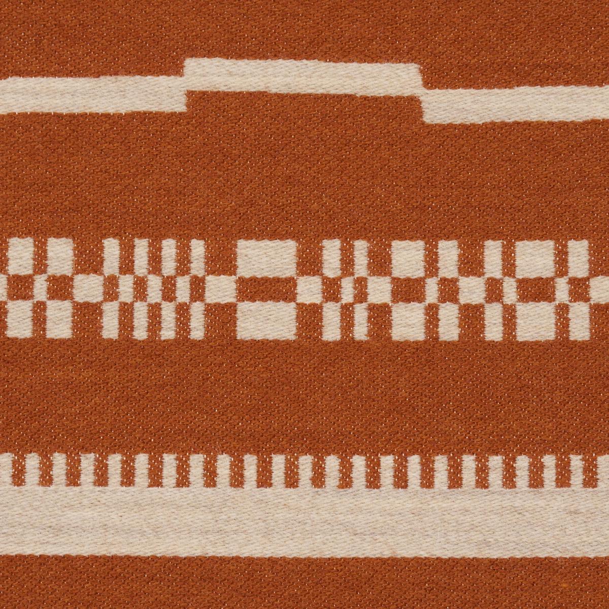 Schumacher Skyline Stripes Reversible Burnt Orange Fabric