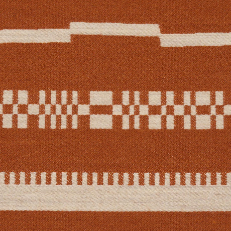 Schumacher Skyline Stripes Reversible Burnt Orange Fabric