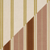 Schumacher Double Face Stripes Terracotta Lime Fabric