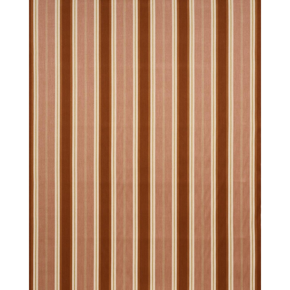 Schumacher Double Face Stripes Terracotta Lime Fabric