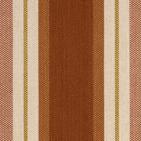 Schumacher Double Face Stripes Terracotta Lime Fabric