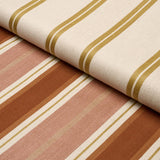 Schumacher Double Face Stripes Terracotta Lime Fabric