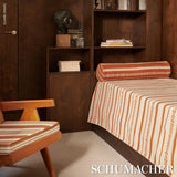 Schumacher Double Face Stripes Terracotta Lime Fabric