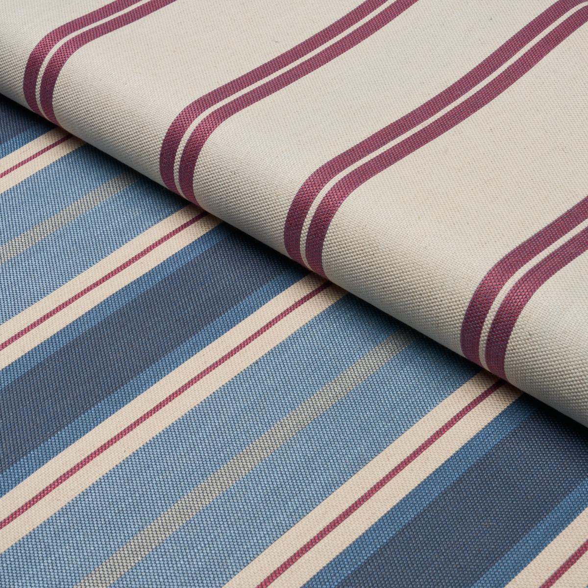 Schumacher Double Face Stripes Denim Ros Fabric