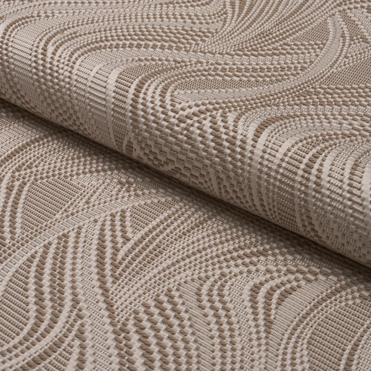 Schumacher Quilted Waves Indoor/Outdoor Metallic Brown Fabric