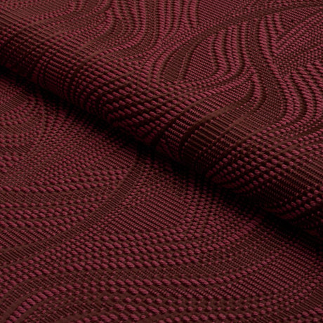 Schumacher Quilted Waves Indoor/Outdoor Merlot Fabric