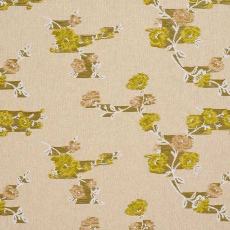 Schumacher Trace Of Connection Silk Mustard Fabric