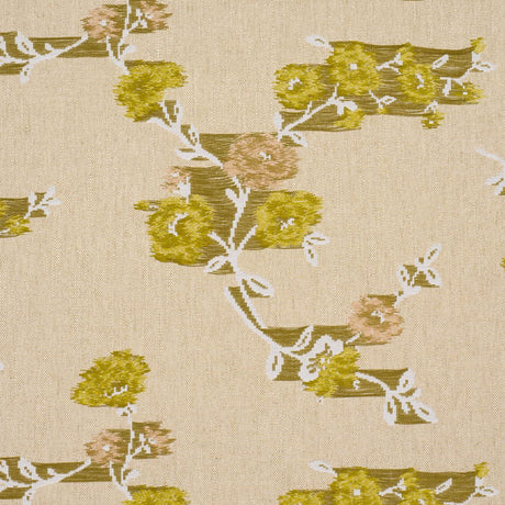 Schumacher Trace Of Connection Silk Mustard Fabric