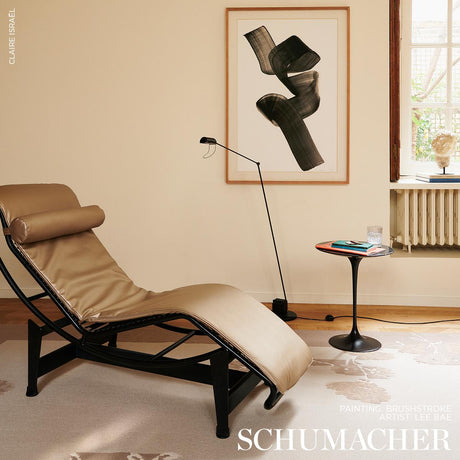 Schumacher Metallic Vegan Leather Outdoor Dune Fabric