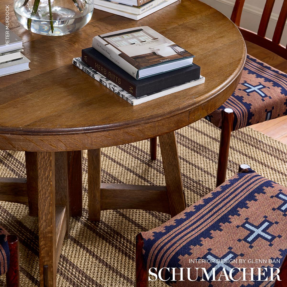 Schumacher Born For Water Terracotta Fabric