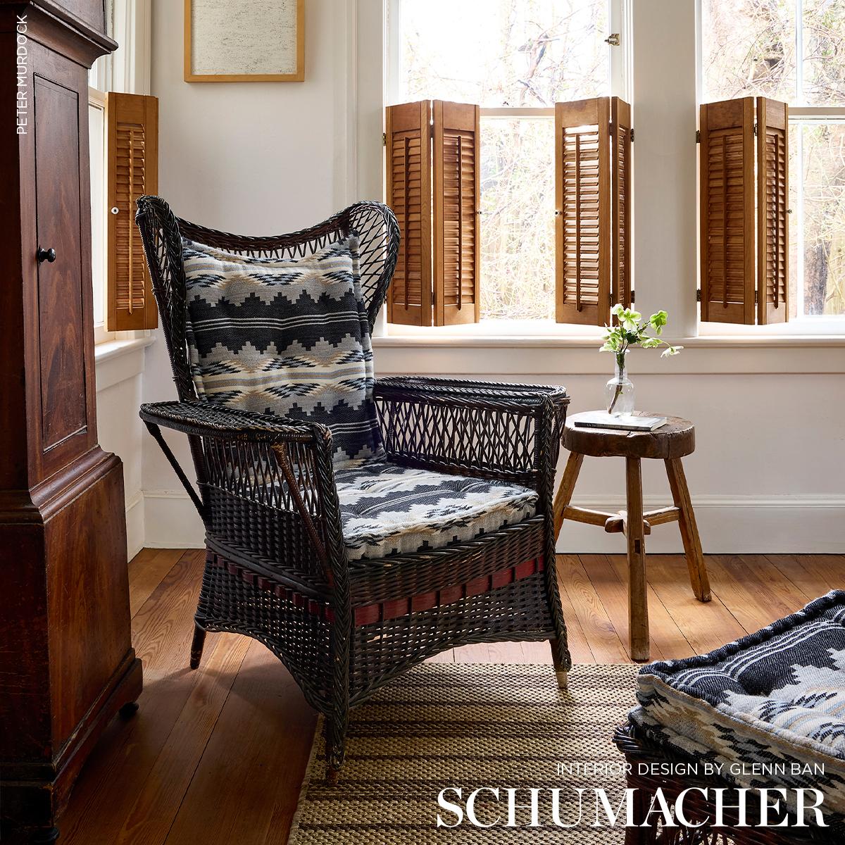 Schumacher Monsoon Navy Fabric