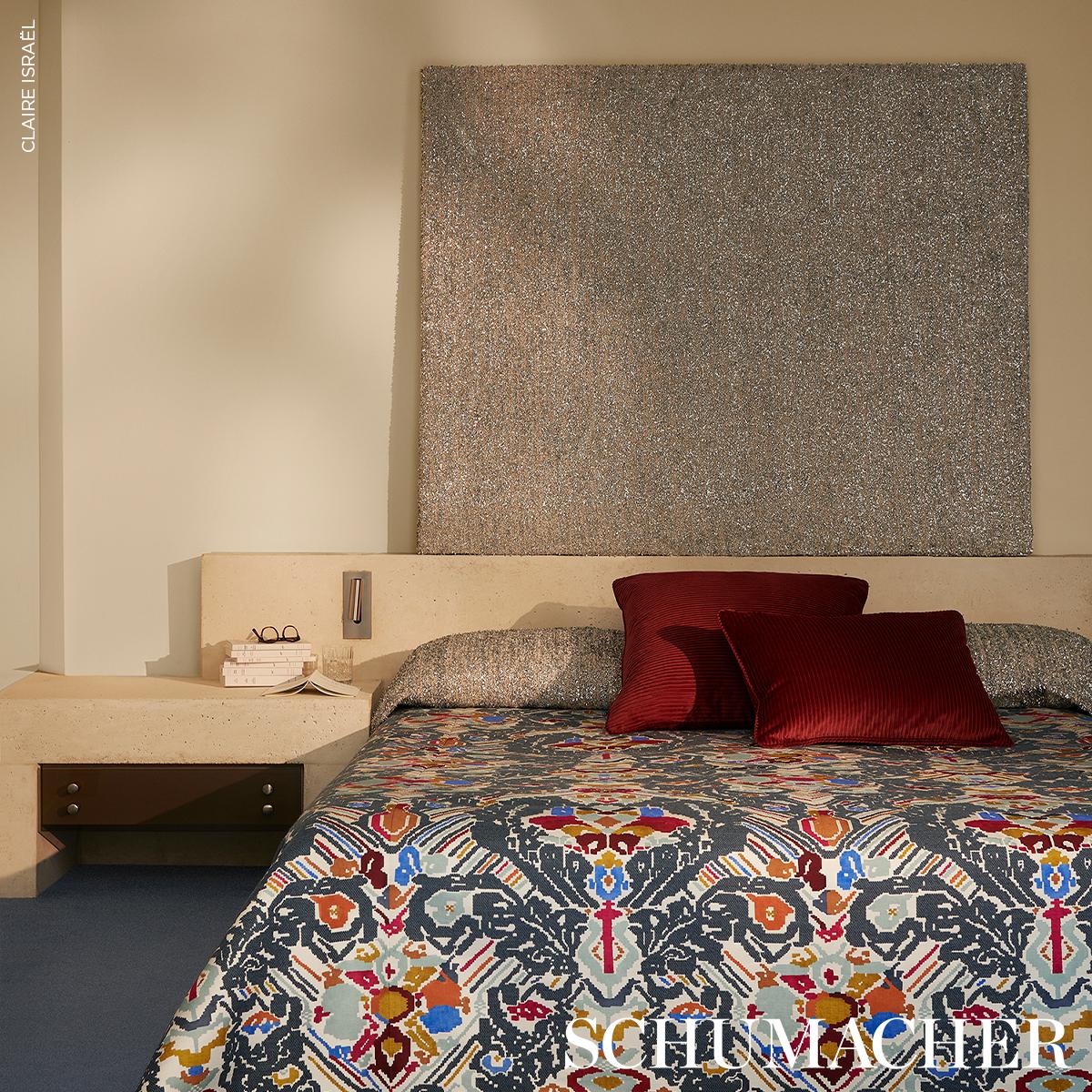 Schumacher Reversible Digital Damask Denim Fabric