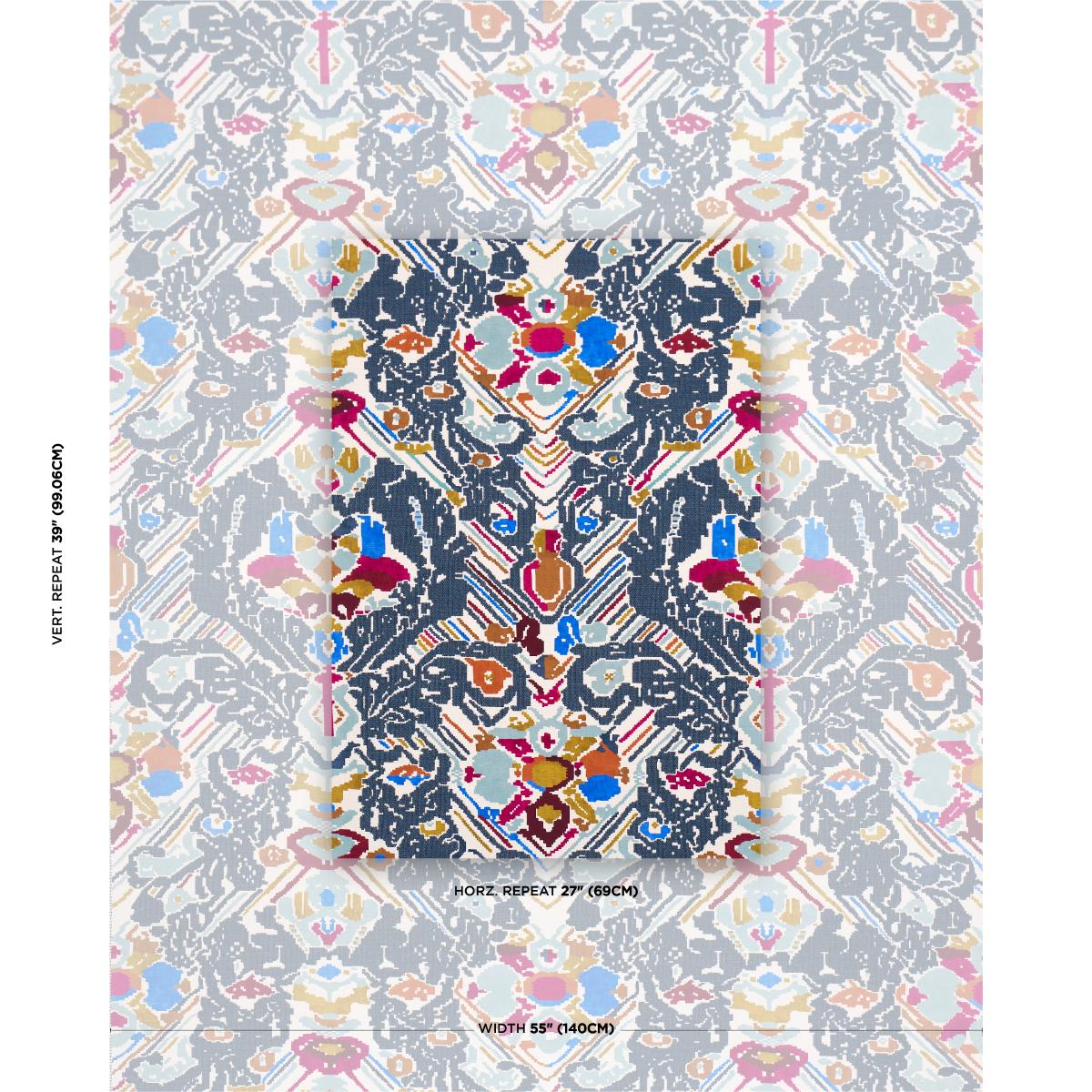 Schumacher Reversible Digital Damask Denim Fabric