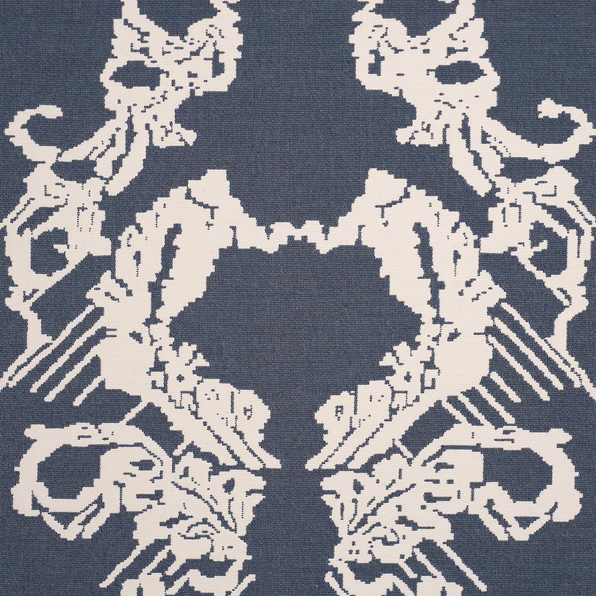 Schumacher Reversible Digital Damask Denim Fabric