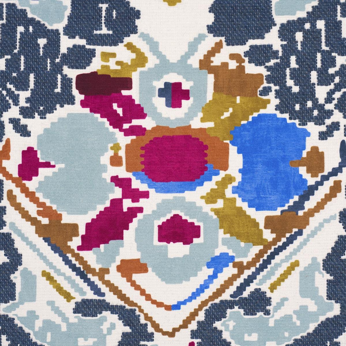 Schumacher Reversible Digital Damask Denim Fabric