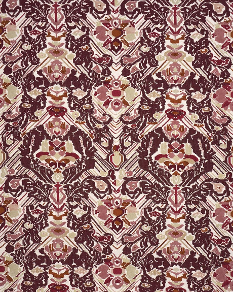 Schumacher Reversible Digital Damask Merlot Fabric