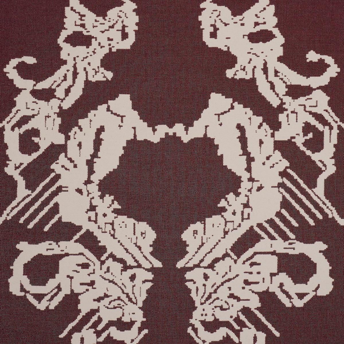 Schumacher Reversible Digital Damask Merlot Fabric