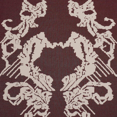 Schumacher Reversible Digital Damask Merlot Fabric