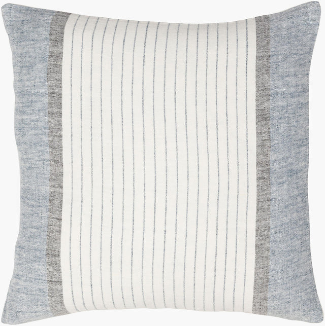 Surya Linen Stripe Buttoned LNB-004 20"L x 20"W Pillow