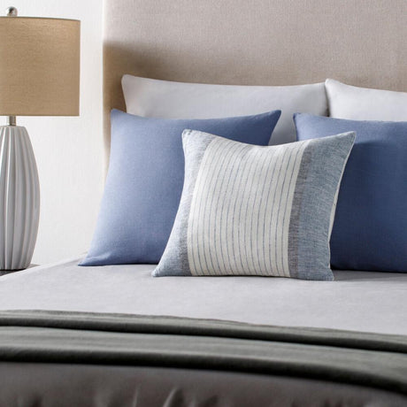 Surya Linen Stripe Buttoned LNB-004 20"L x 20"W Pillow