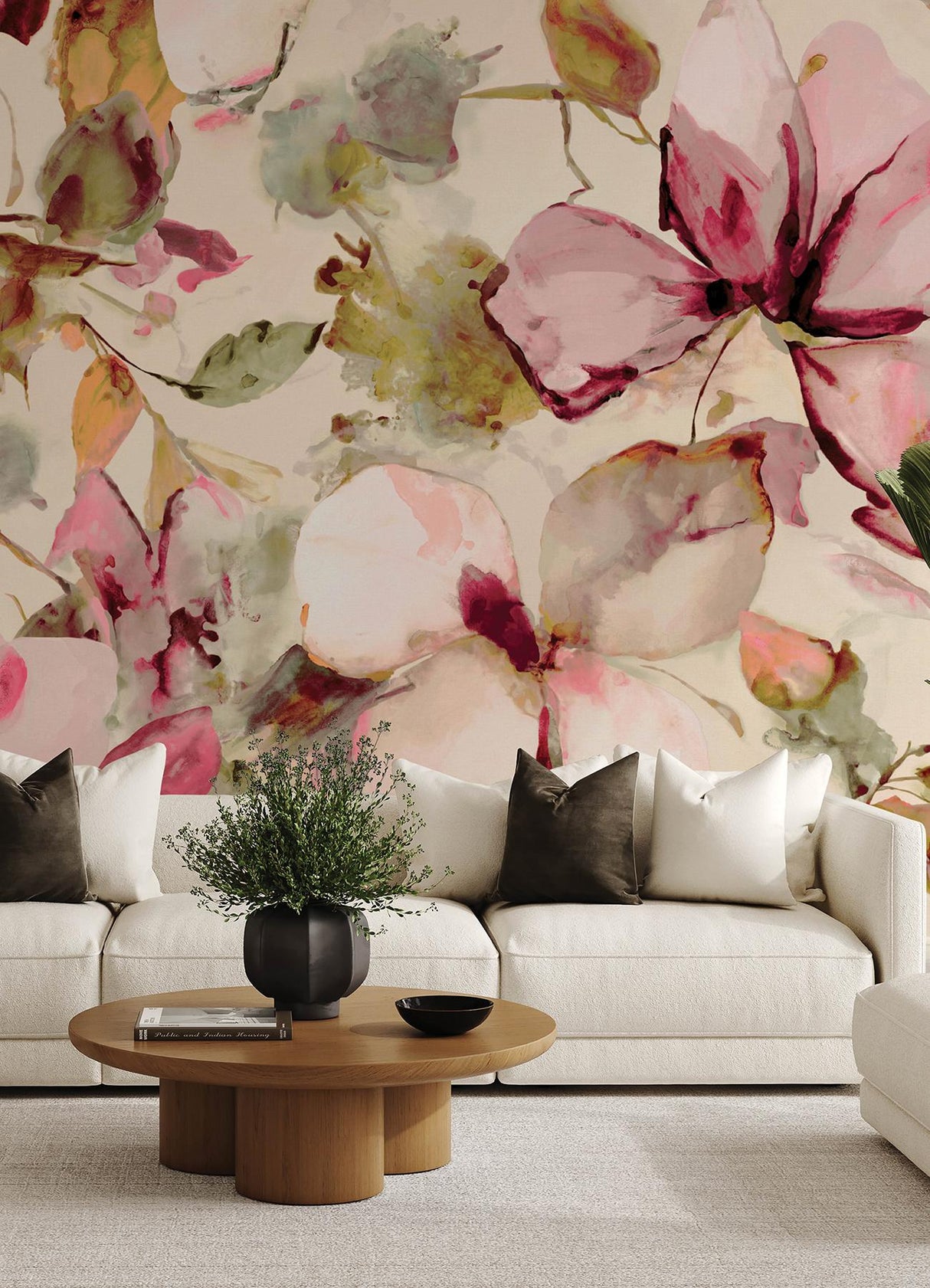 A-Street Prints Springhill Florian Pink Wallpaper