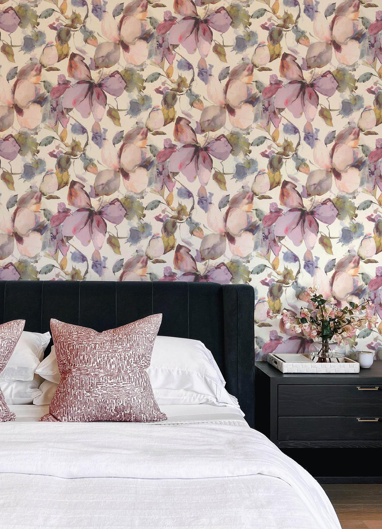 A-Street Prints Springhill Liliana Plum Wallpaper